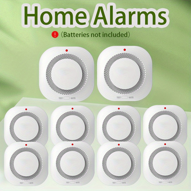 TEMU 10pcs Smoke Detectors, Low Power Freestanding Installation, Smoke Alarm With Advanced Photoelectric Technology, Fire Alarm Smoke Detector With