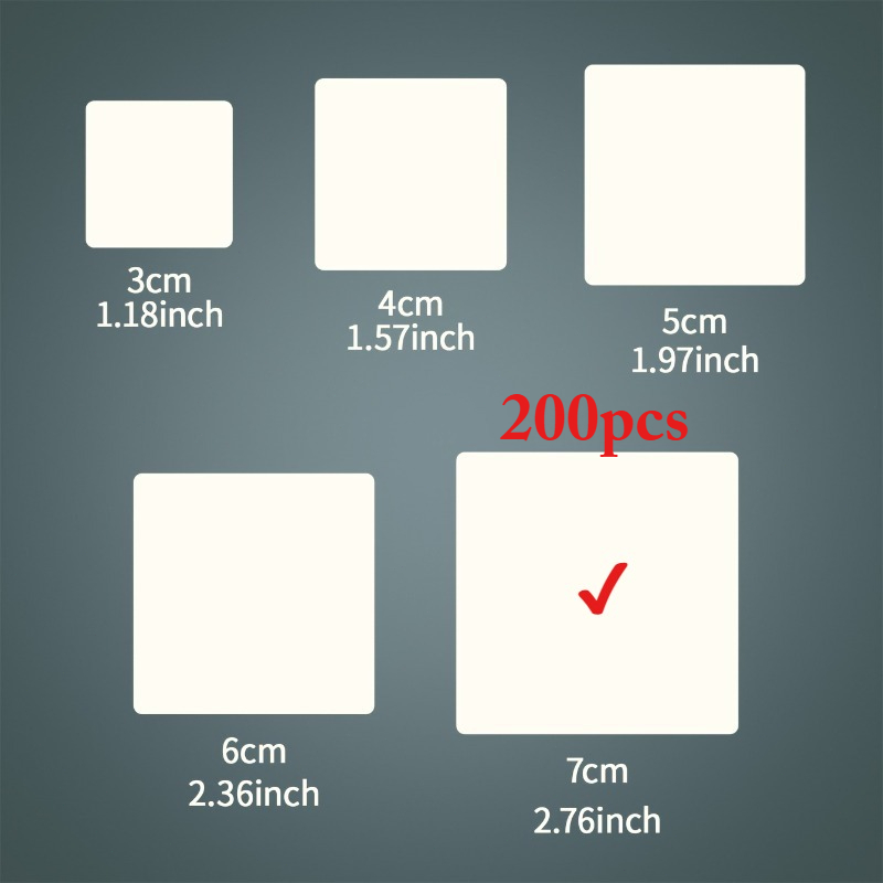 TEMU 50/100/200 pezzi Adesivi Personalizzati - Etichette Quadrate con /Testo/Logo, per Confezioni di Prodotti, Forniture per Ufficio, Organizzazione