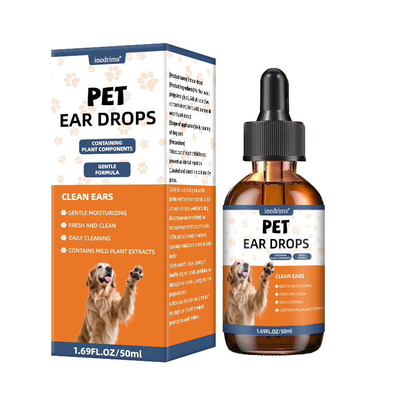 50ml Concentrated Pet Ear Care Drops, Quickly Removes Stubborn Earwax Residue, Soothes Sensitive Ear Canal Skin, Improves Excessive Ear Canal Secretions, Suitable for Both Cats and Dogs, a Great Grooming and Care Product