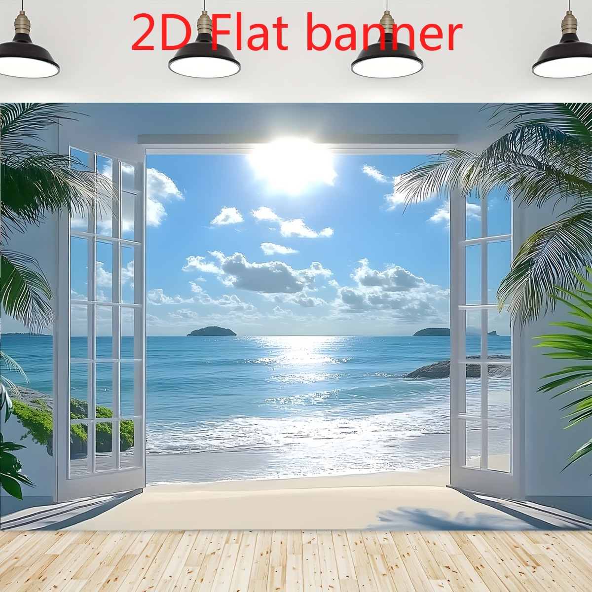 TEMU 2d Flat, Summer Realistic Style Palm Leaves, Photo Booth Backdrop Party Decoration Wall Hanging Event Decor, 2d Flat