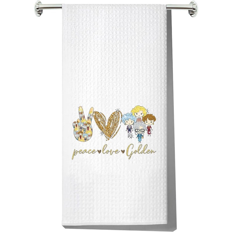 

Golden" Polyester Kitchen Towel - 18x26 Inch, Modern Cartoon Design, Machine Washable - Perfect Gift For Tv Show Fans & Home Decor, , Dish Towels