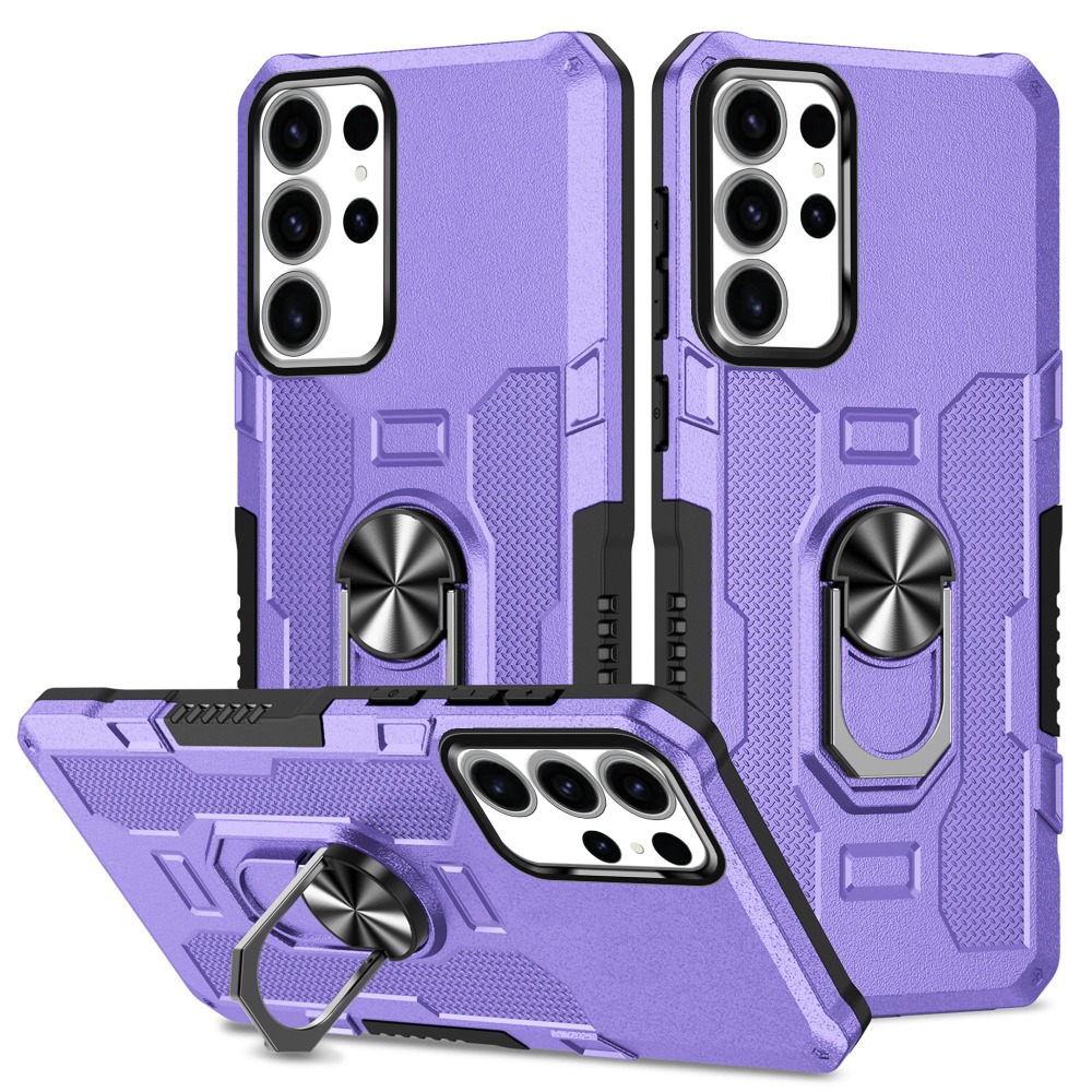 TEMU Phone Case - Durable Dual-layer Protective Phone Cover, Featuring A 360Â° Rotating Stand - Impact-resistant, Fingerprint-resistant, And