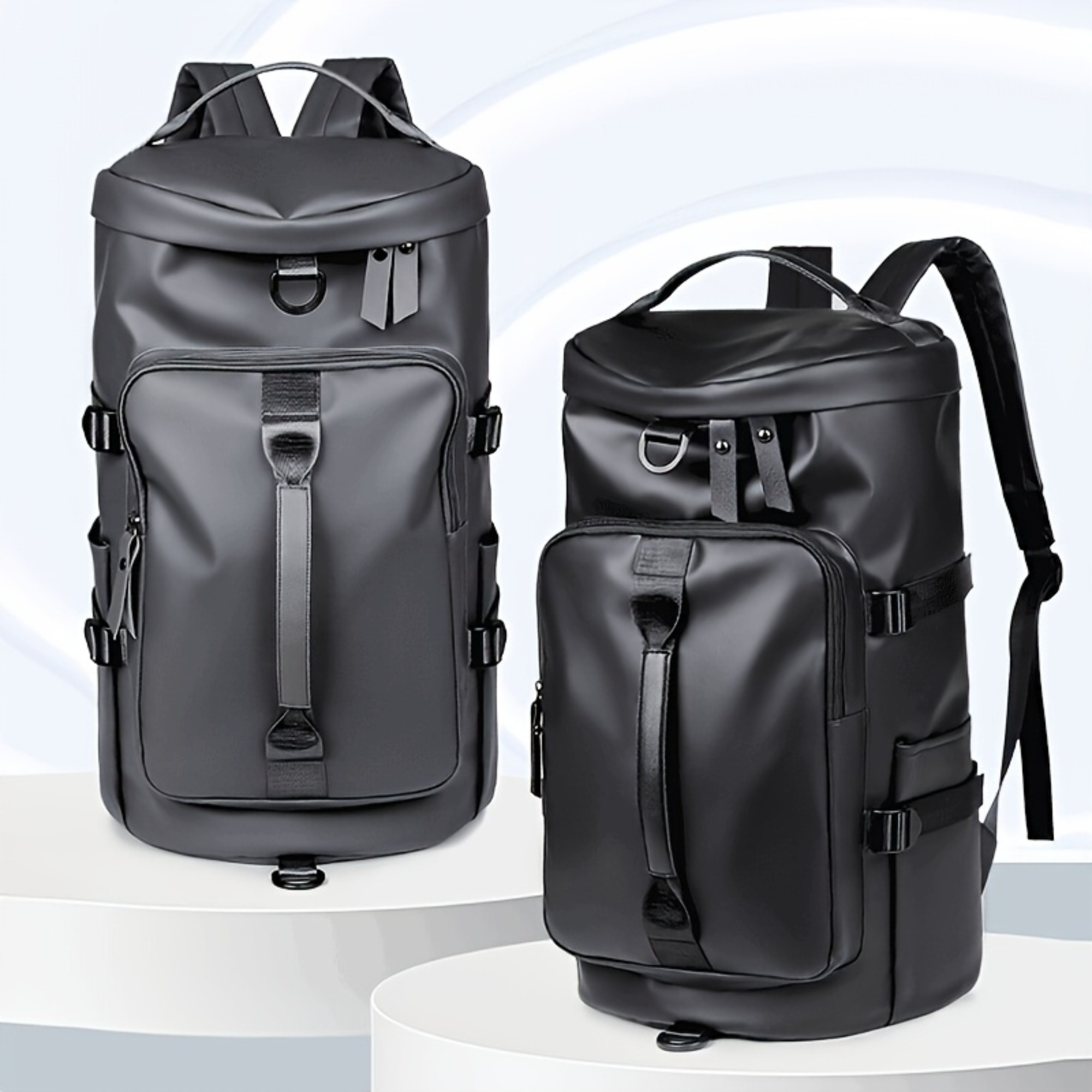 Men's backpack Outdoor Men's Large Capacity Convenient Dual-Use Backpack and Tote Bag, Black & Gray Casaul Pack with Multiple Ways to Carry Suitable for Fitness Travel Multi-Purpose Ideal Gift, Expandable Backpack for Men, Large Capacity Travel