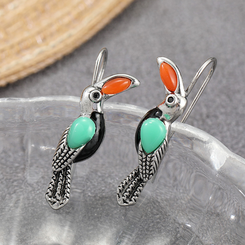 Bohemian Ethnic Style Big Beak Bird Earrings — Versatile