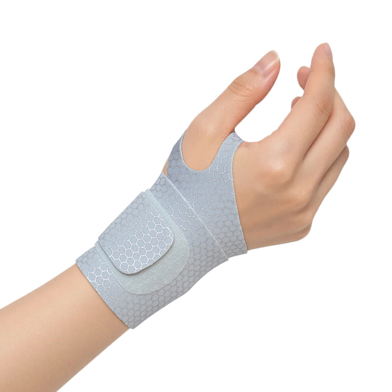 TEMU 1pc Adjustable Thumb& Wrist Support Wrap, Breathable Honeycomb Compression Brace With Thumb Loop, Hook-and-loop Closure For Typing, Sports,