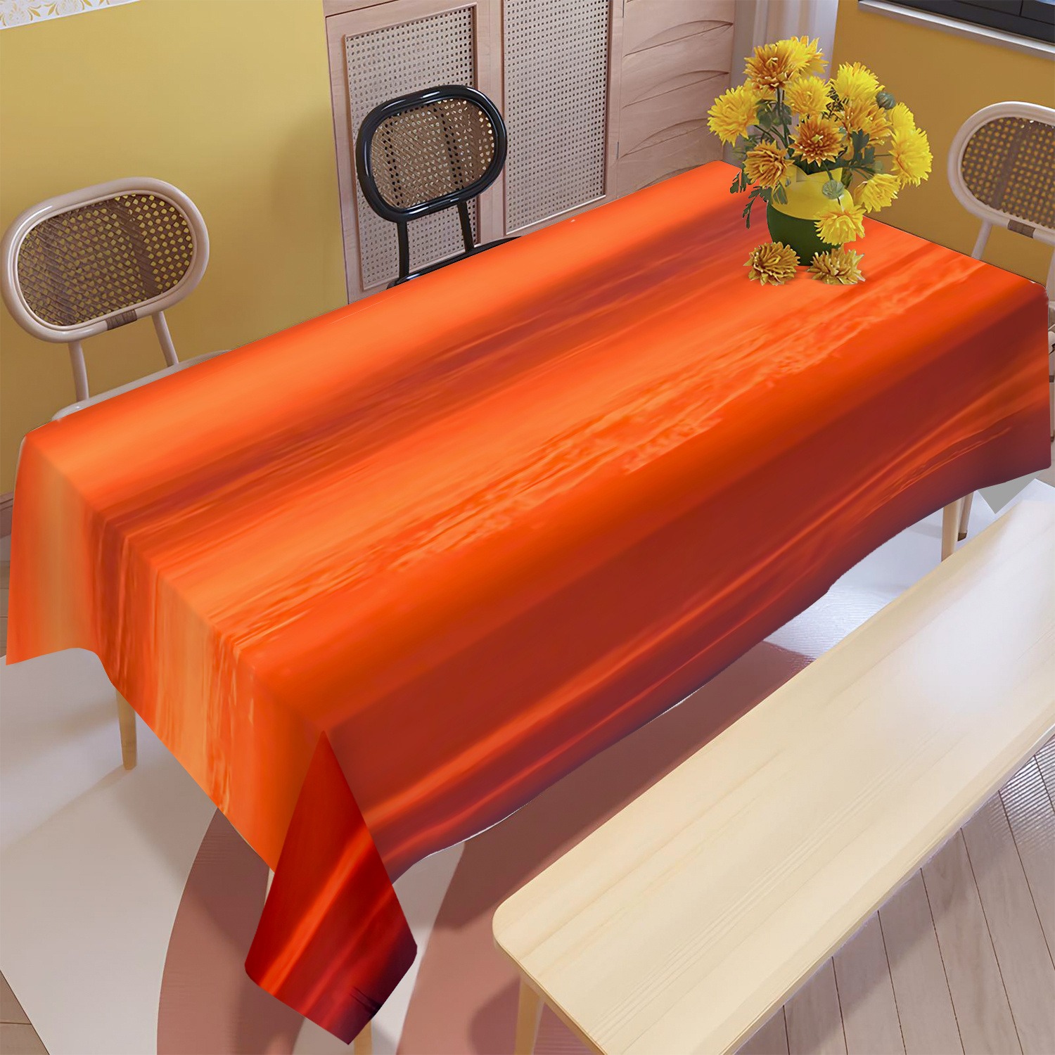TEMU 1pc Sunset Sky Tablecloth With Suitable For Parties,wedding Decorations,summer Decoration,garden Decor For Outside,outdoor Decor, Picnics &