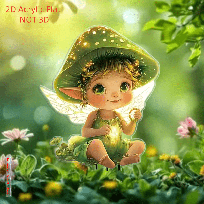 E-shop 2D-Flach, . -Elf für den Außenhof, einfach zu installieren, langlebiger Kunststoff, geeignet für Rasen- Gartenstile, geeignet für Gartendeko,