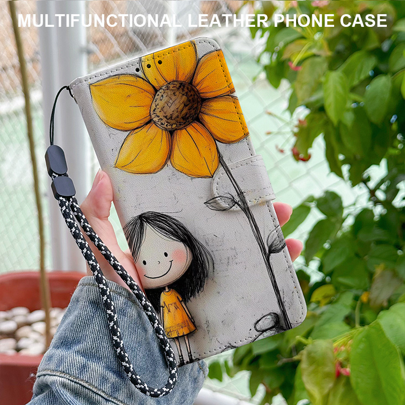 TEMU Phone Case: Fashionable Flip Foldable Wallet Phone Case With Card Slot, Magnetic Clasp, And Lanyard, Suitable For Galaxy A73 5g/a72/a71/a71