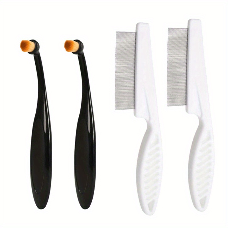 TEMU Gentle Dog Tear Stain Remover Brush - Small Pet Eye Cleaning Tool With Soft Bristles For Puppies & Dogs, Ideal For Grooming & Bathing, Dog