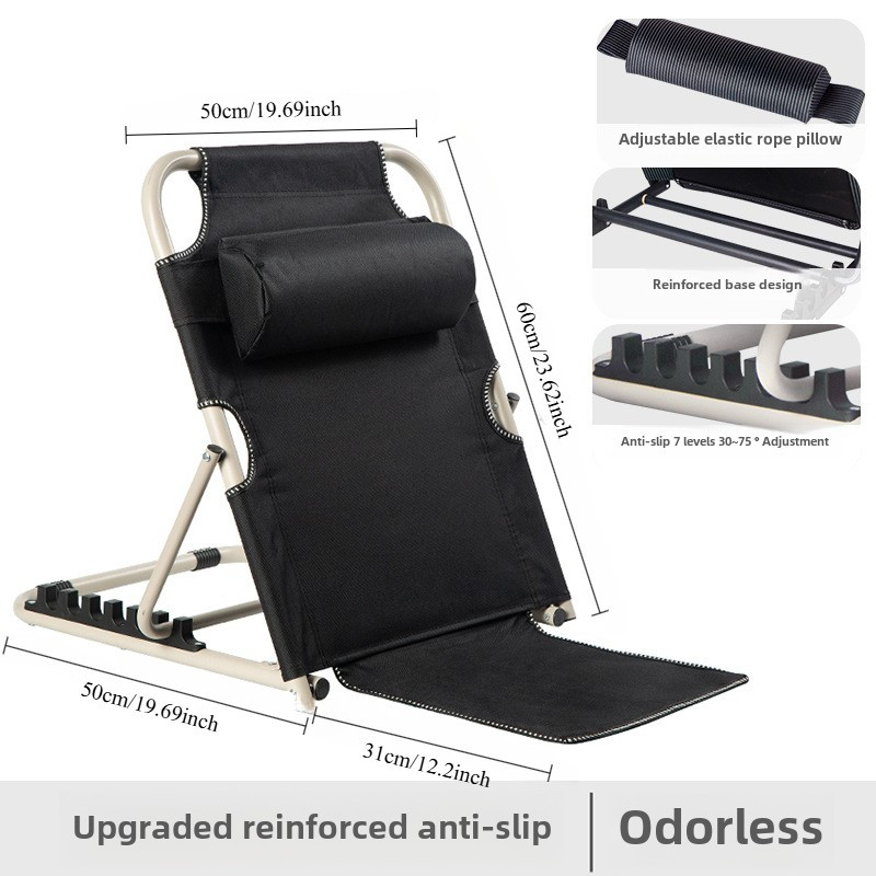 Versatile, Adjustable Folding Bed Backrest - Portable & Multifunctional Support for Neck, Head, and Lumbar - Ideal for Disabled & Elderly