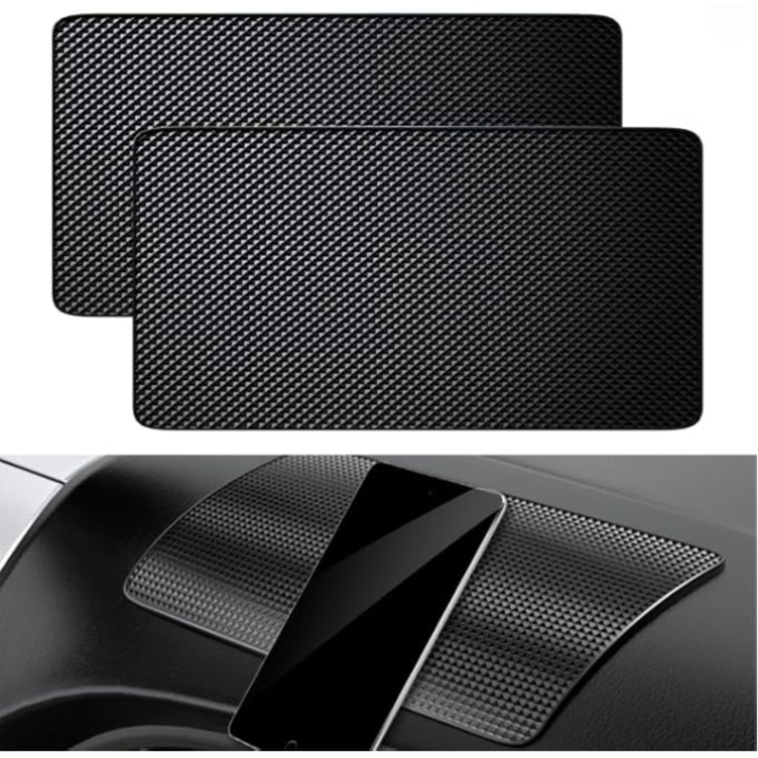 TEMU 2pcs Car Dashboard Anti-slip Mats, Anti-slip Stickers, Can Hold Phone/sunglasses/keys/electronics, Car Interior Additions