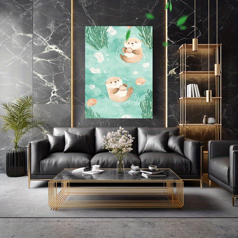 1pc frameless   canvas wall art modern minimalist vertical painting 31 5 x47 80 120cm   scene with aquatic plants premium canvas for living room bedroom office decor perfect gift for home decor animal wall art canvas