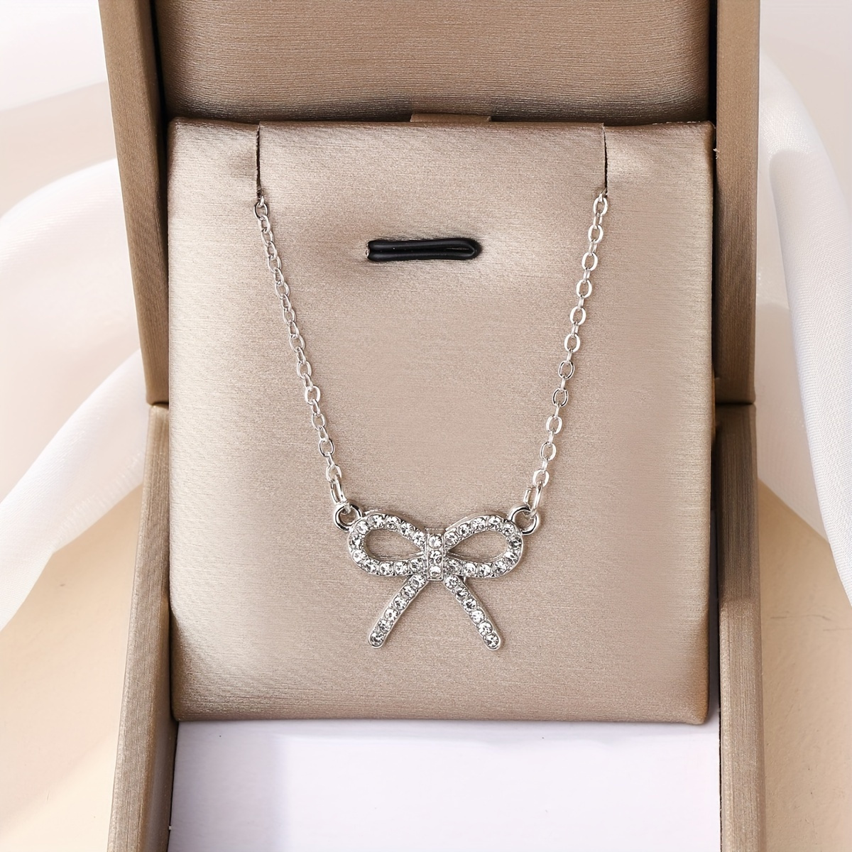 

A Stylish Necklace With An Butterfly Pendant - Rhinestones, Zinc Alloy In Golden Color, Suitable For And Parties