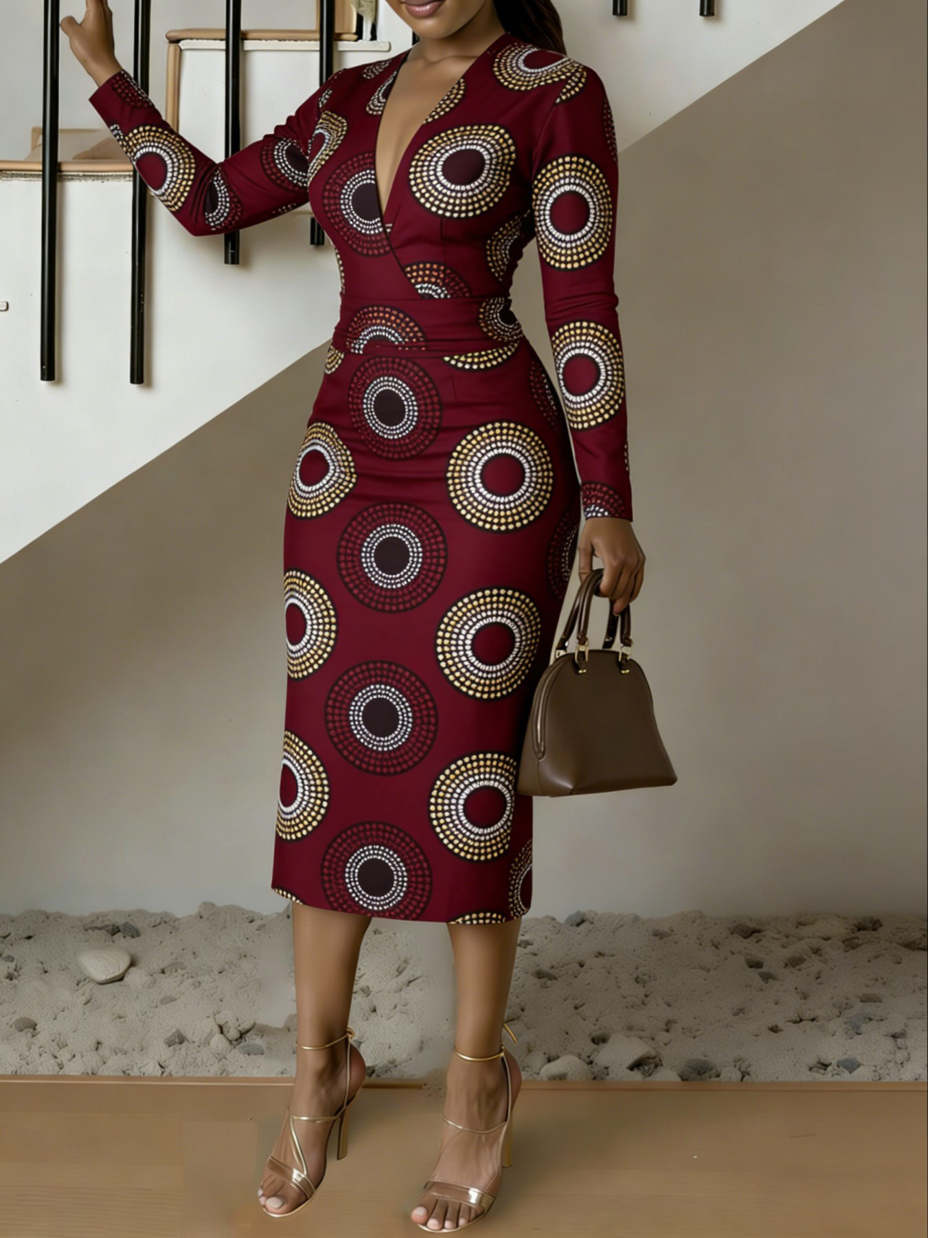 nigerian african fashion dresses African Dresses For Women Elegant Maxi Dress DIY Sleeve Nigerian Tradi –  Mega Mart Center main image 0