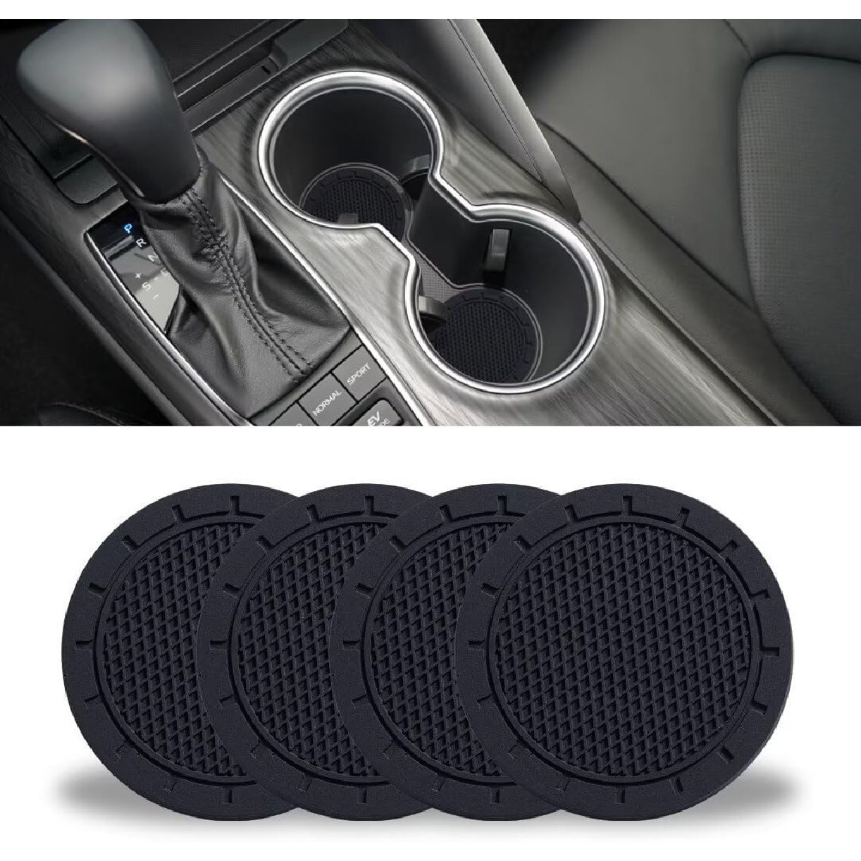 JoyTutus Cup Holder Tray For Car, Car Cup Holder Expander With 360°Rotation Tray, Large Cup Drink Holder Fit For Yeti/Hydro Flask, Detachable Food Tray Table, Pink Car Accessories