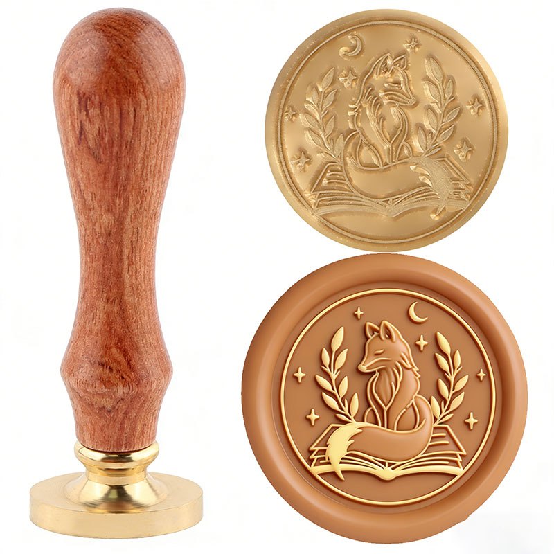 TEMU 1 Removable Round Brass Stamp Head And 1 Handle Stamp Set For Decorating Gifts, Envelopes, Invitations Postcards With Book And Designs, No Ink