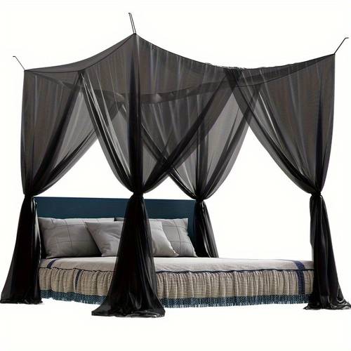 quadrilateral mosquito net black bed curtain suitable for full size queen size and extra large beds gothic bed cover suitable for indoor and outdoor use for family bedrooms