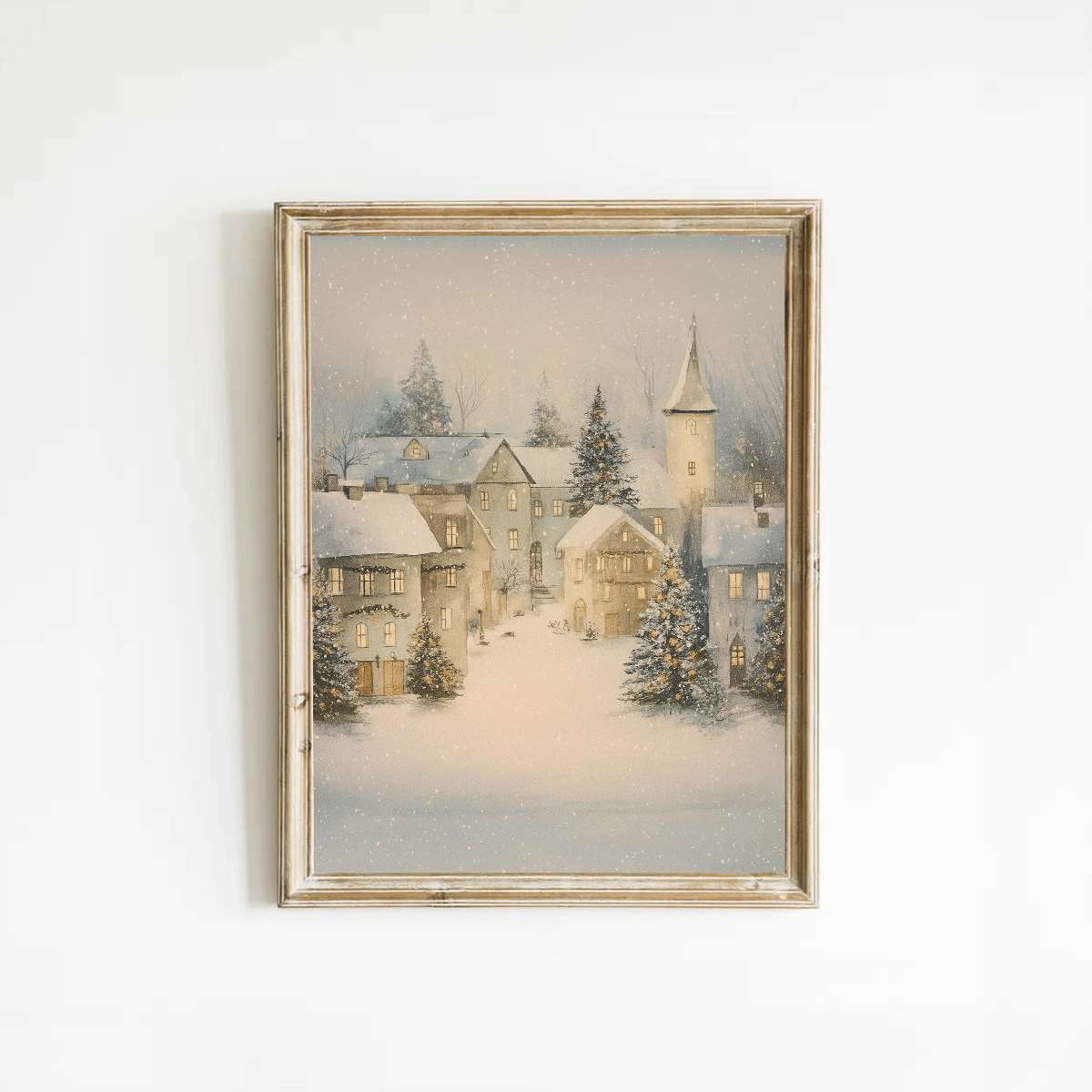 TEMU 1pc 2d Flat Prints Christmas Posters Watercolor Style Wall Decoration Unframed Canvas Printing Home Decoration Hanging Pictures Room Decoration