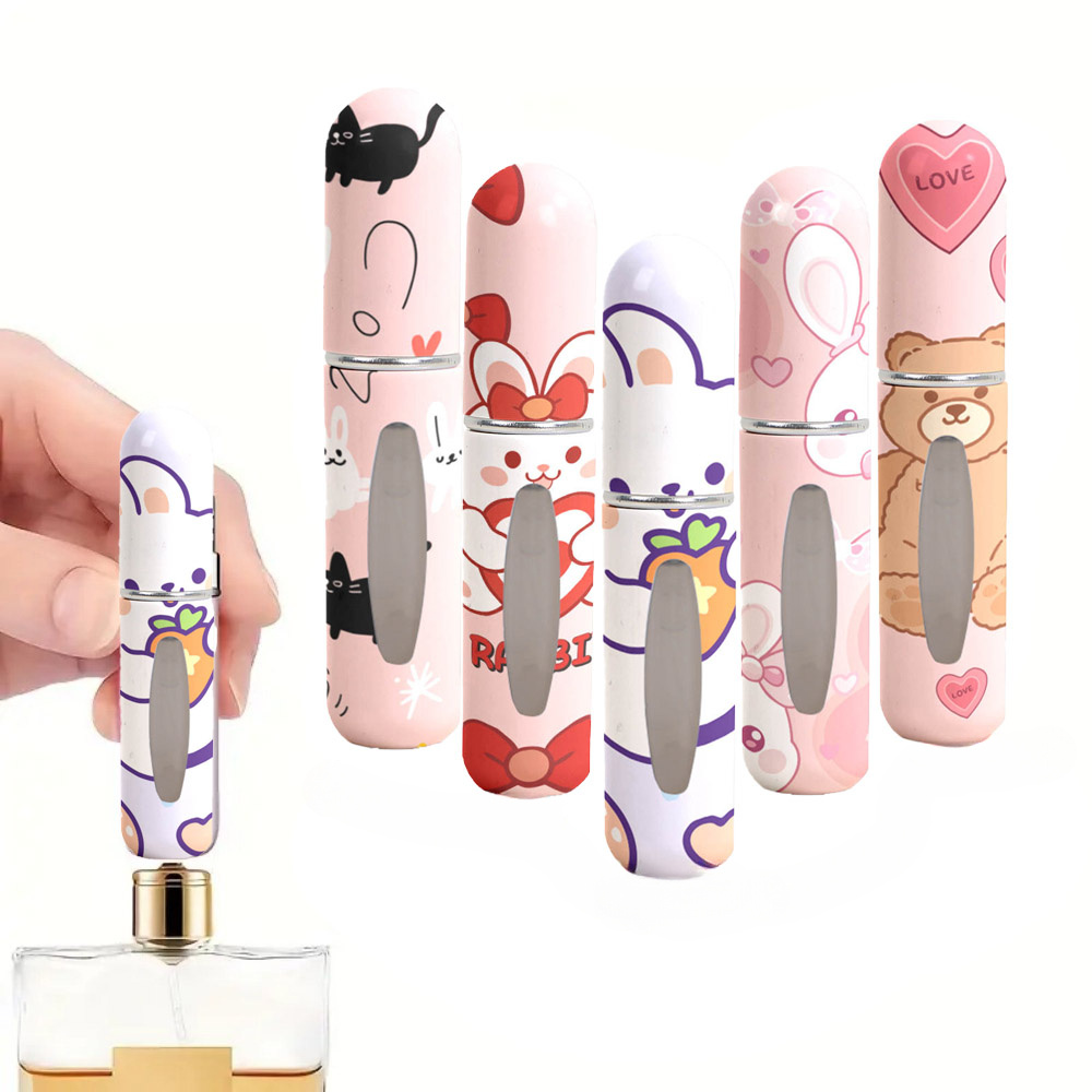 

1pc Adorable Atomiseur de Parfum Thème Animalier de 5ml - Bouteille de Pulvérisation en Plastique Portable et BPA avec Lapin, Chat, & Plus - pour les & les Échantillons Cosmétiques