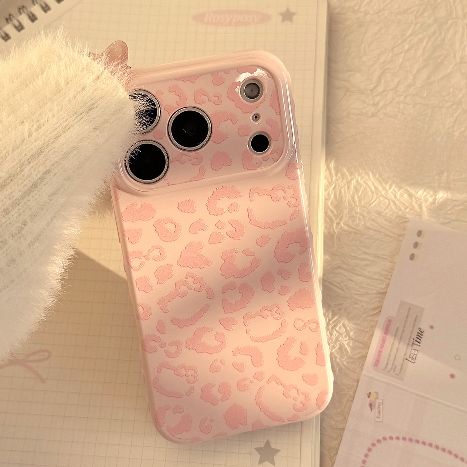 TEMU Phone Case: Pink Leopard Print Shockproof Case For Iphone 17 Pro Max, 17 Pro, Iphone 16 Pro Max, Soft Cover For Iphone 15, 11/14/13/12