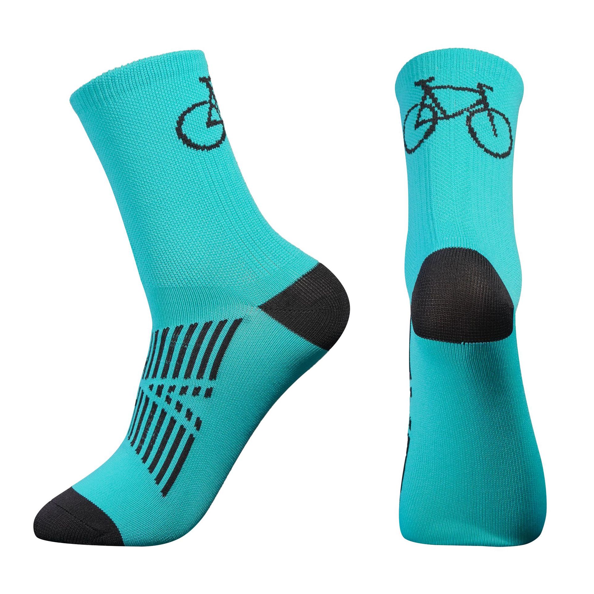 TEMU 1 Paire de Chaussettes de Sport Unisexe pour Homme et Femme (Tailles 38-45) avec Motif de Cyclisme, Couleurs , Adaptées à Toutes , Polyvalentes