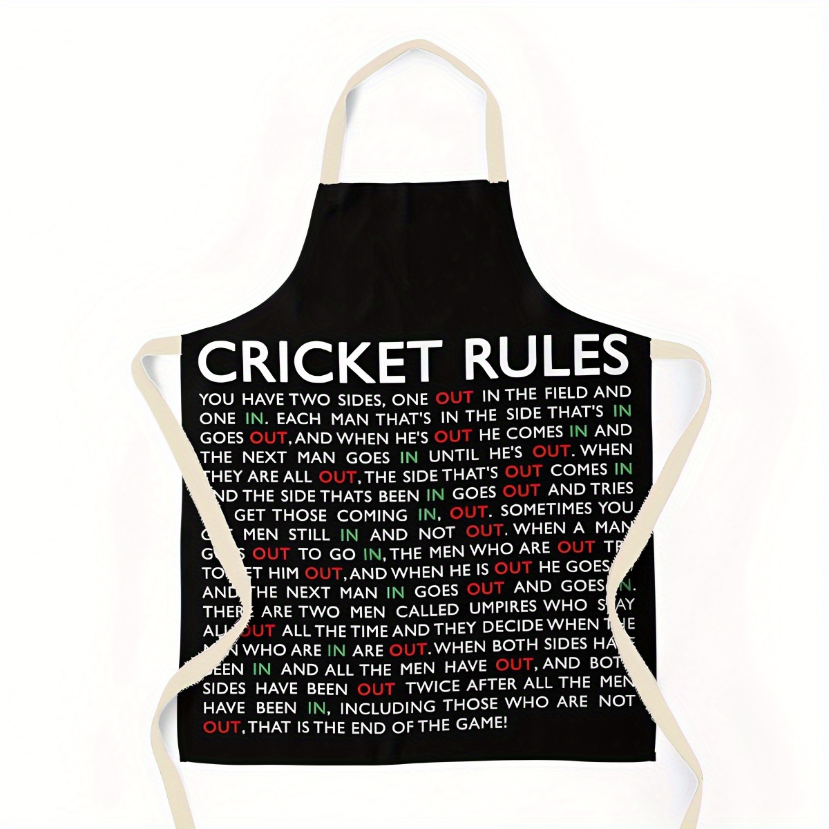 TEMU 1pc Cricket-themed Bbq Apron With Cricket Rules – Apron Suitable For Outdoor Grilling, Picnics, Cricket Parties & Events TEMU 1pc Cricket-themed Bbq Apron With Cricket Rules – Apron Suitable For Outdoor Grilling, Picnics, Cricket Parties & Events