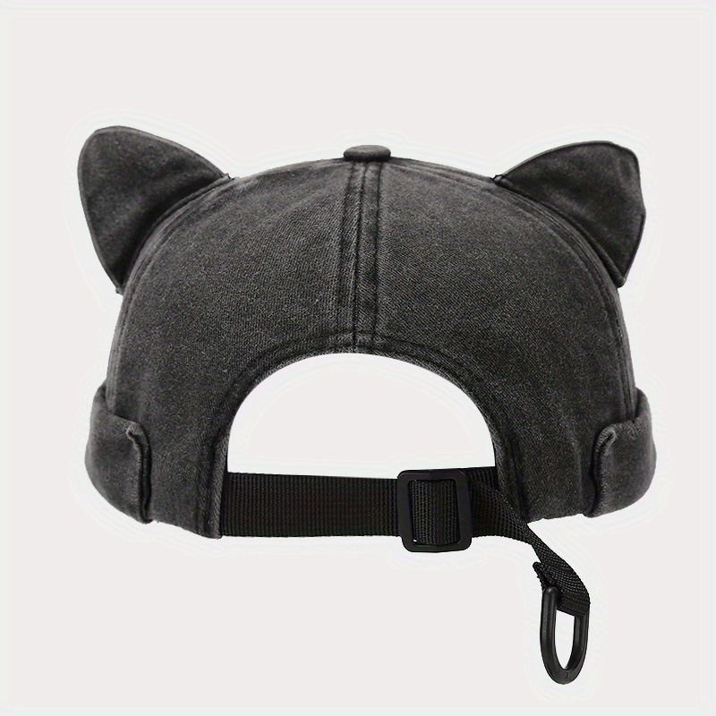 Women's Cute Cat Ear - Lightweight, Solid Color, Adjustable Strap, Casual Summer Streetwear, Non-stretch Fabric