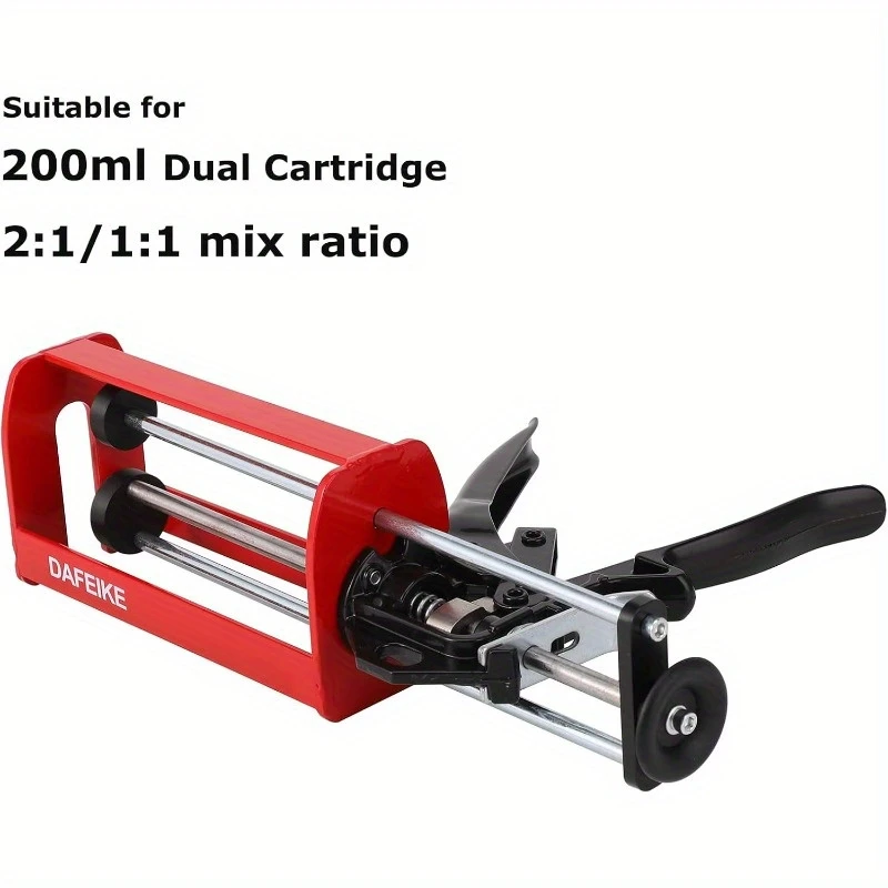 epoxy gun dual component caulking gun manual double cartridge caulk gun panel applicator for 200ml 6 75fl oz mix ratio 1 1 and 2 1 e g 08115 08116 red details 1