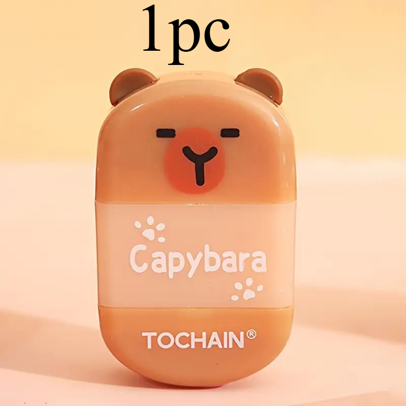 TEMU La combinación de bolígrafo, cortador y borrador de 1Pccapybara es ideal para instituciones educativas, lugares de trabajo, un regalo adorable y