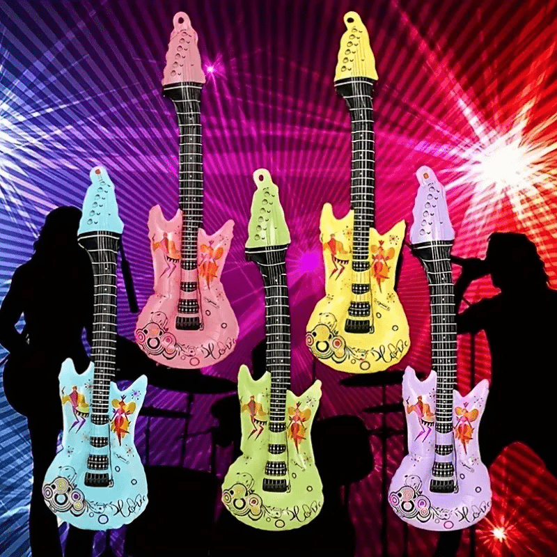 9Pcs Inflatable Guitars Blow up Microphones Jamaica