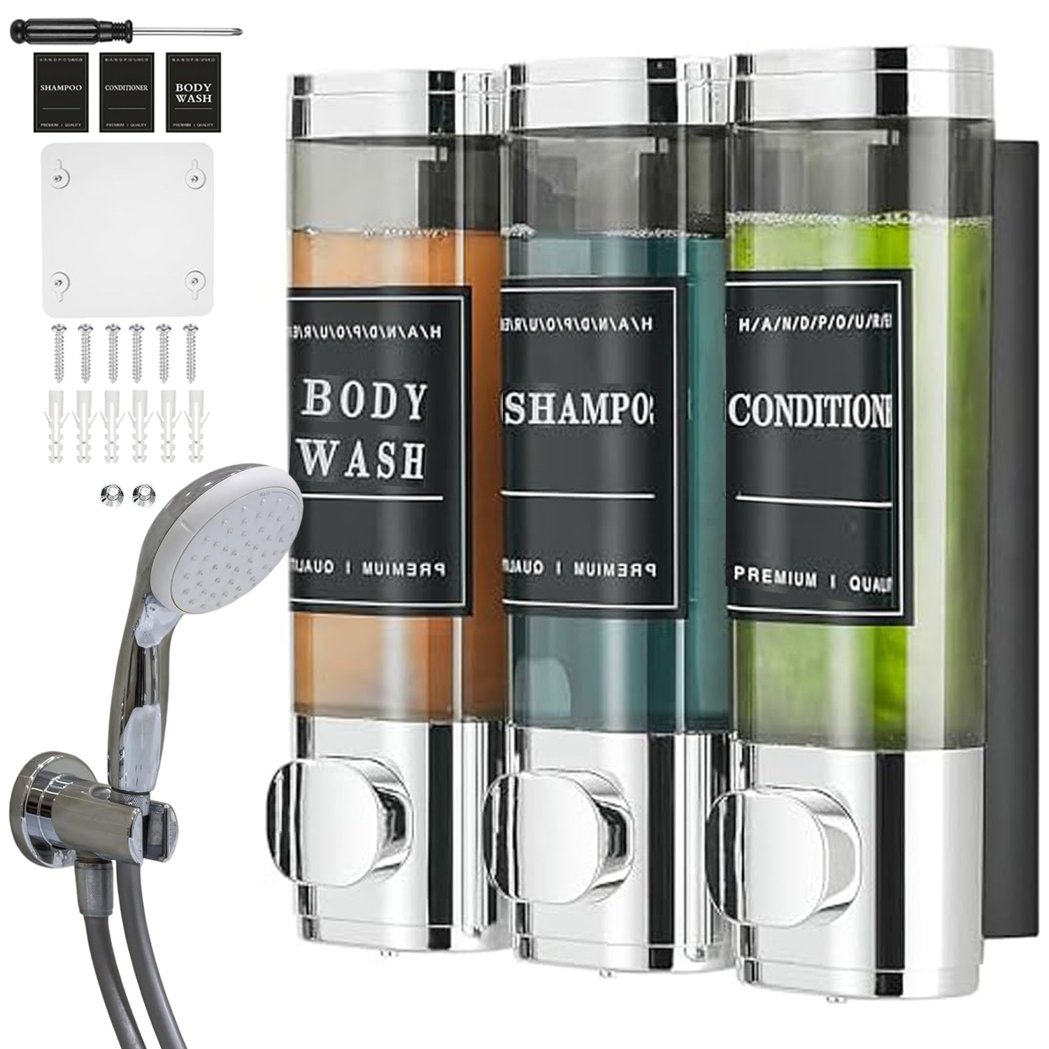 Clear Liquid Soap Dispenser With Safety & Modular Refillable Design - Wall-mounted Multi-compartment Hands For Public Restrooms, Offices, Hotels - Hygienic Plastic Soap Machine ()