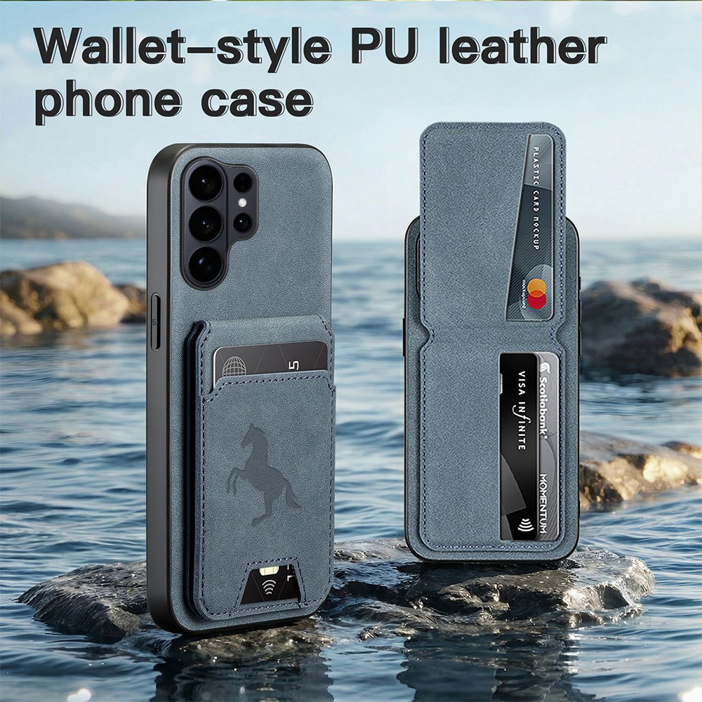 TEMU Phone Case - Luxury Faux Leather Card Holder Phone Case With Card Slot Wallet Stand Function Shockproof Protective Cover For S26+ S26ultra S25fe