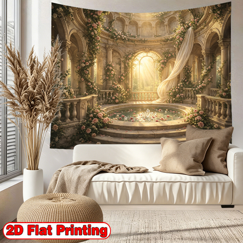 Golden Column Palace Hall Decor Theme Backdrop