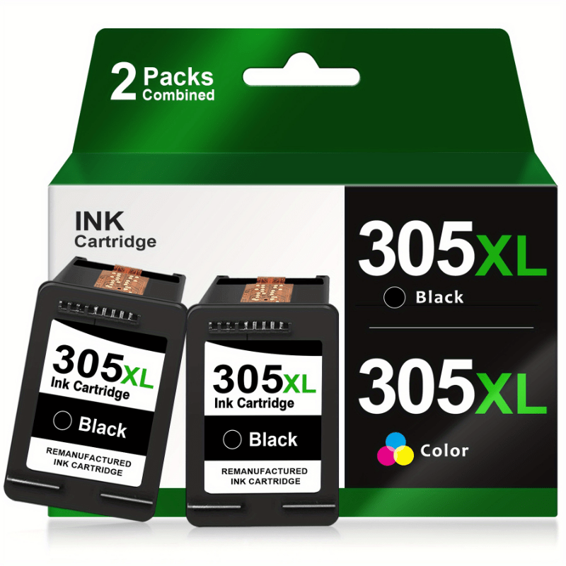 Image of 2-pack High- 305xl Remanufactured Ink Cartridges For 305/305xl - Compatible With 2700/2710/2720, 6000/6010/6020, Pro 6400/6420 - Black, Cost-effective Replacement