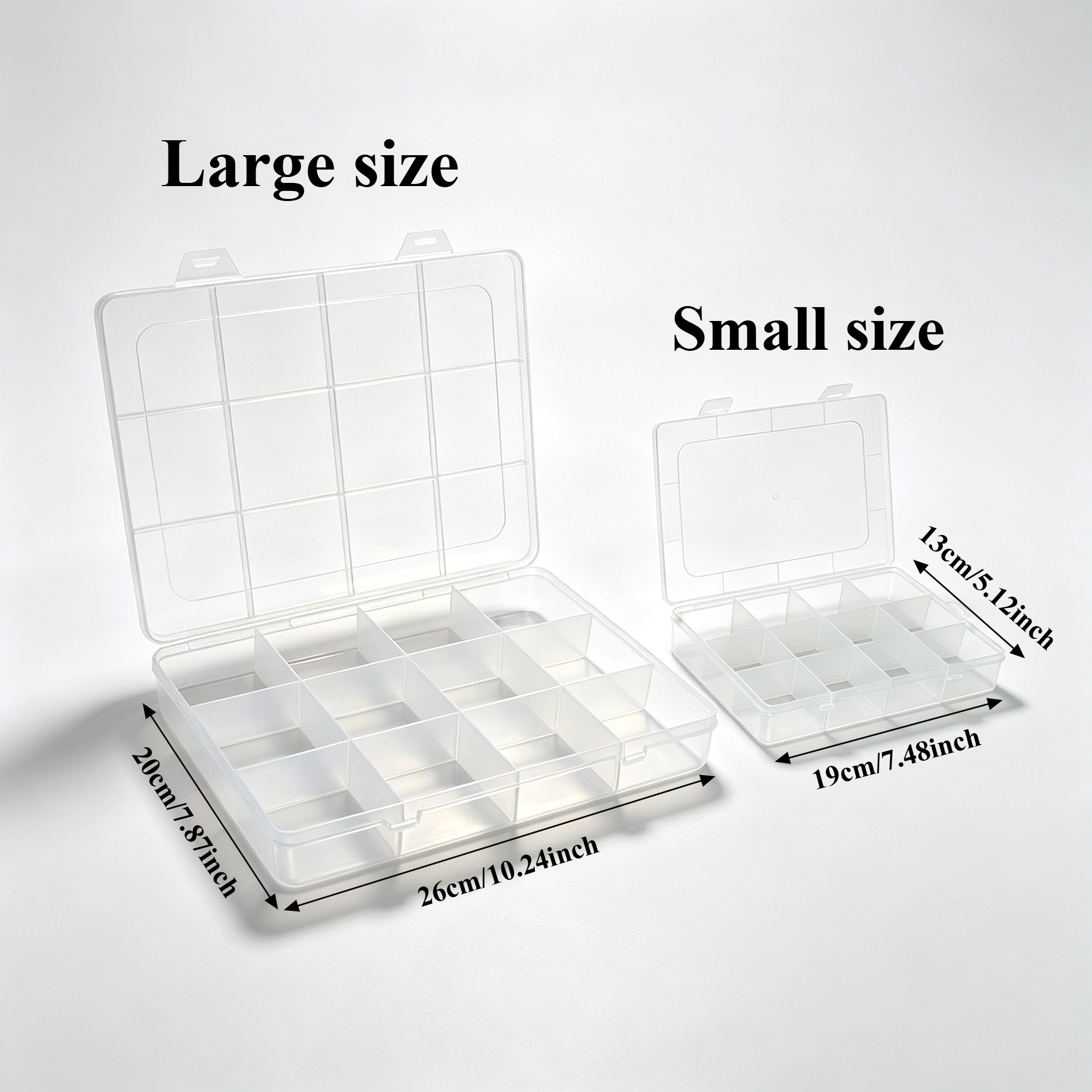 TEMU Storage Box (12-slot), In Large Or Small, , , Fixed Dividers, Large Capacity Transparent Jewelry Box, Handmade Material Organizer, Suitable For