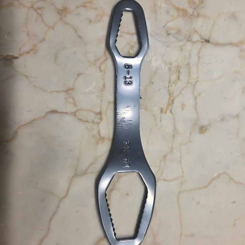 TEMU 1pc Multi-functional Black 5mm Thick T-type Wrench, Adjustable Self-tightening Double-ended Wrench, Wrench Diameter 3-17mm, Portable Hand Tool