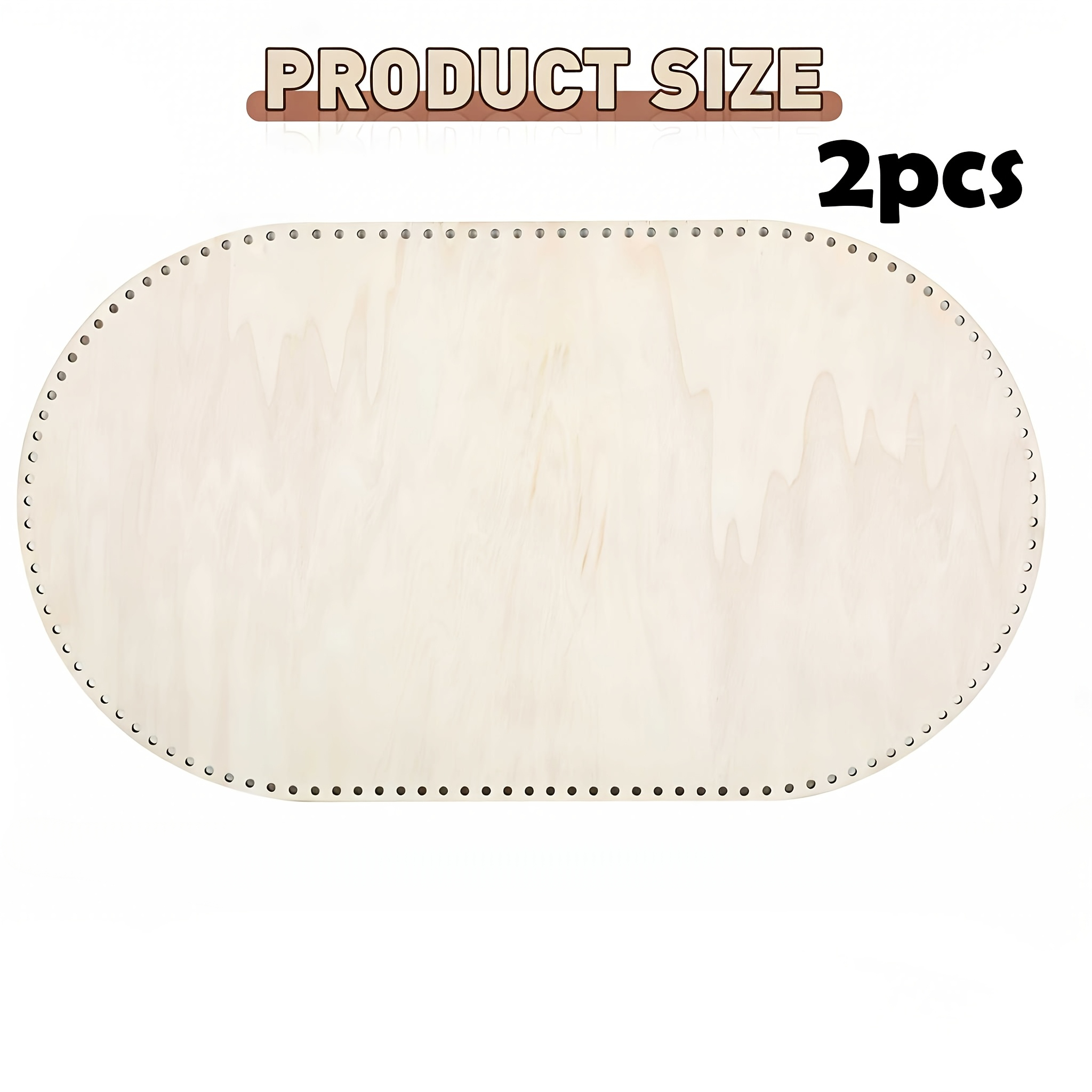 TEMU 2 pezzi, Base in legno ovale extra large, adatta per uncinetto, , lavori di tessitura e decorazioni per la casa (sola base), forniture per e