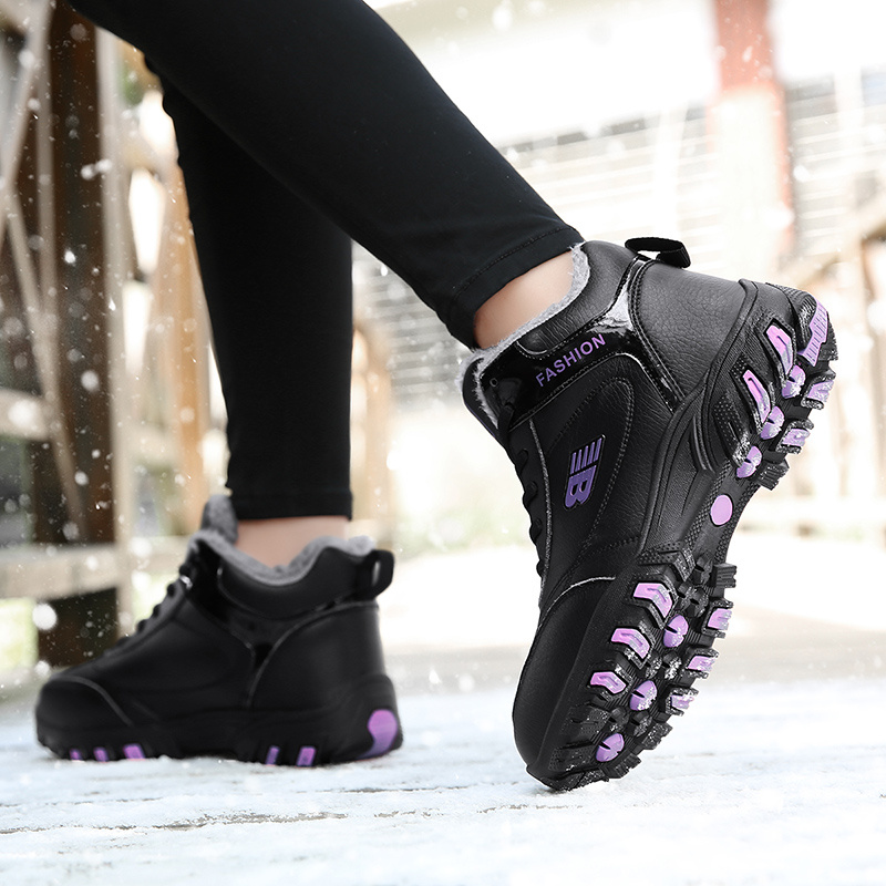 Women'S Trendy Outdoor Hiking Boots - Warm, Durable & Non-Slip with Elastic Lace-Up Closure, Ankle Support, Polyurethane Upper & Rubber Sole for All-Season Adventures, Hiking Accessories, Hiking Gear, Stylish Hiking Footwear, Secure Fit Footwear