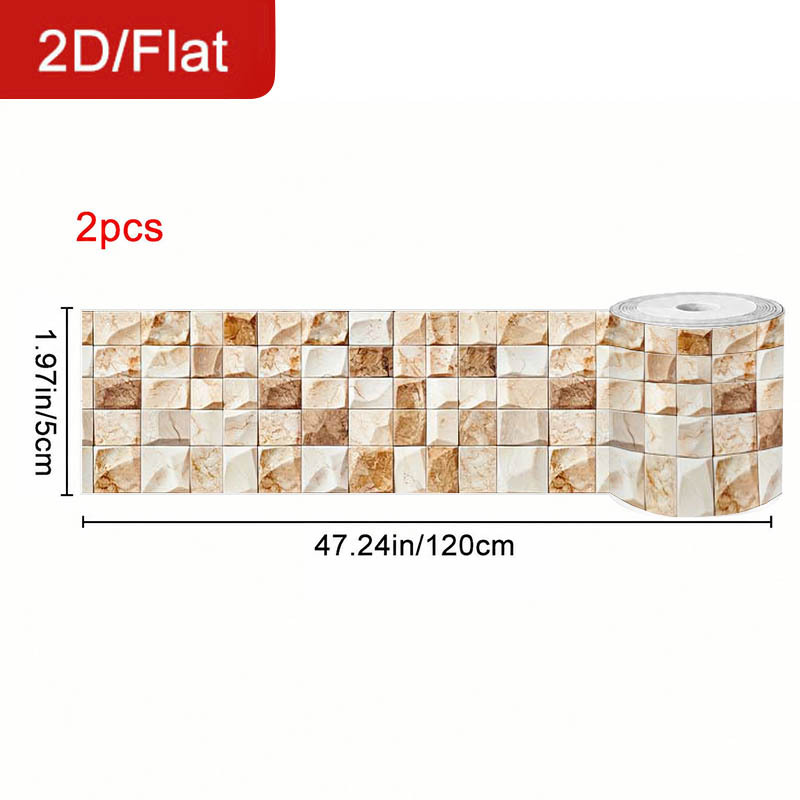 TEMU 2 Rolls Self-adhesive Removable Caulk Tape Suitable For & -stain, Beige Brick Stone Tile Covering Strip With Peel-and-stick Grout Sealant - Roll