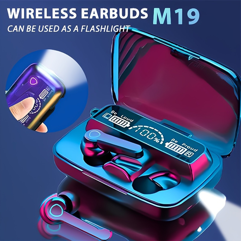 True Wireless Theater Headphones with Digital Display & LED Indicators, Motion-Activated Charging, 9D HIFI Sound, Fingerprint Touch Control, USB-C Charging, Long-Lasting Battery Life for Gaming & Movies, Theater Audio, Modern Headphones, Advanced Technology, Noise Isolation, Movie Lovers