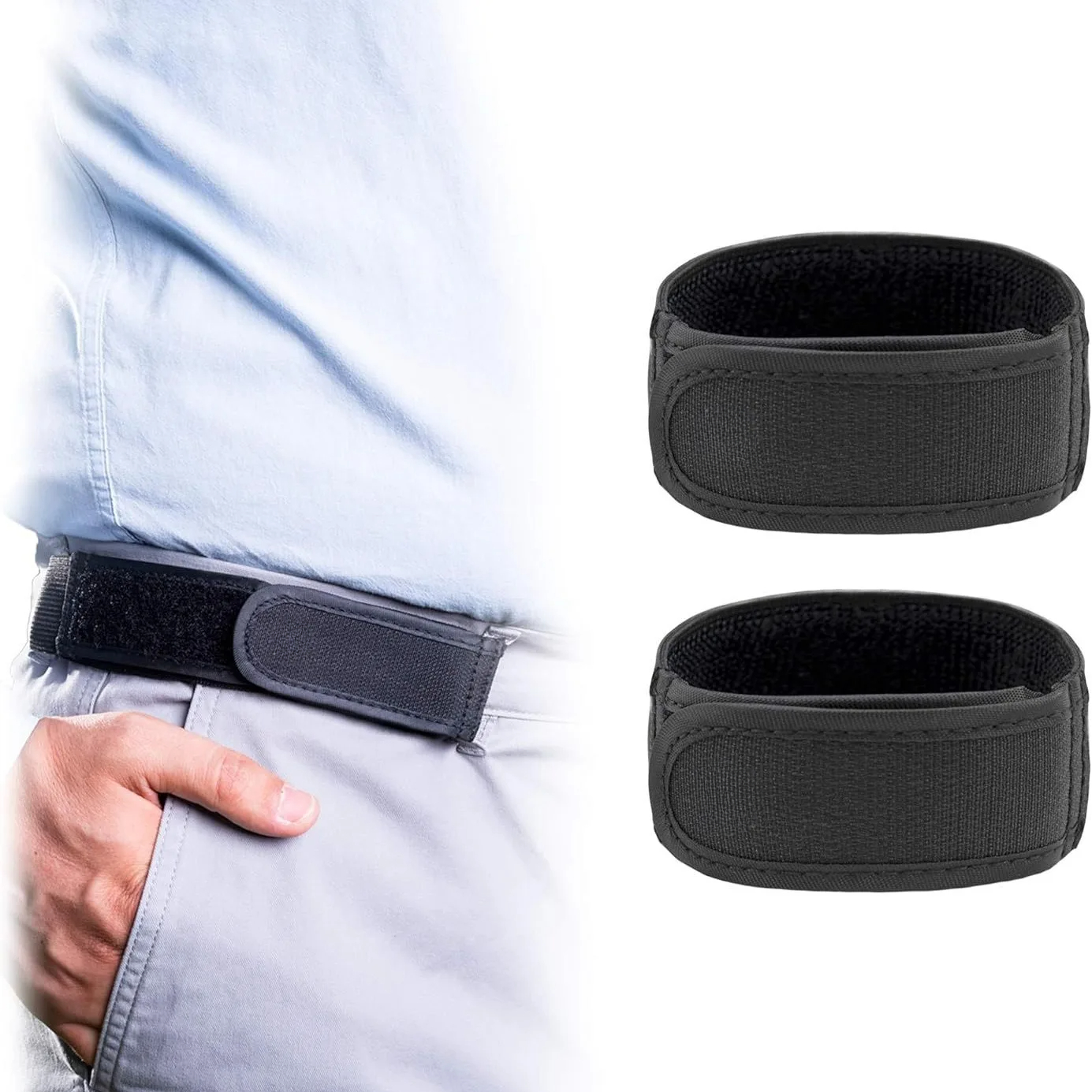 2pcs New Free Waist Belts Men'-soft No Elastic Belts Fashion Comfortable Belt Loop -free Belt