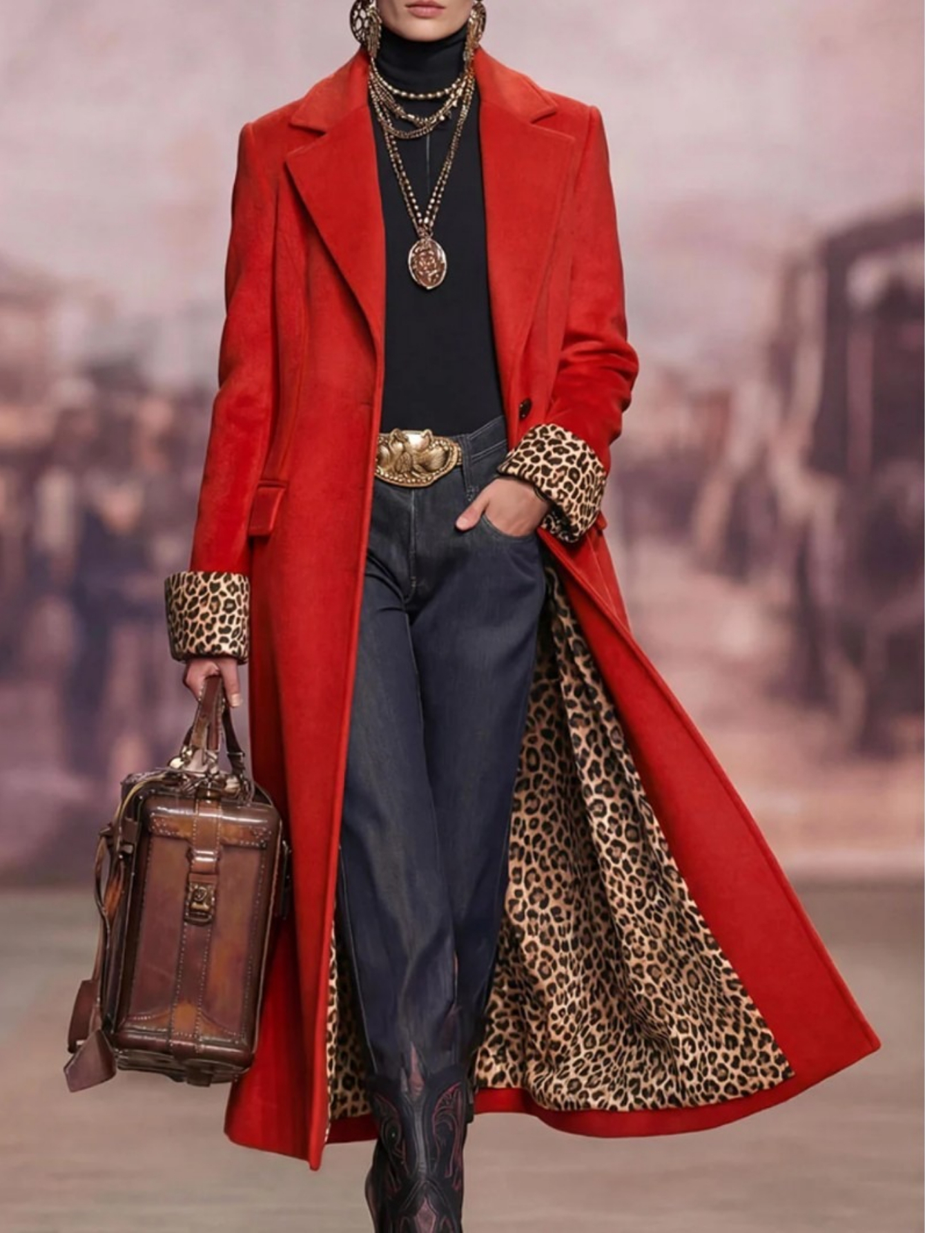 long sleeve solid color spliced lace trim coat