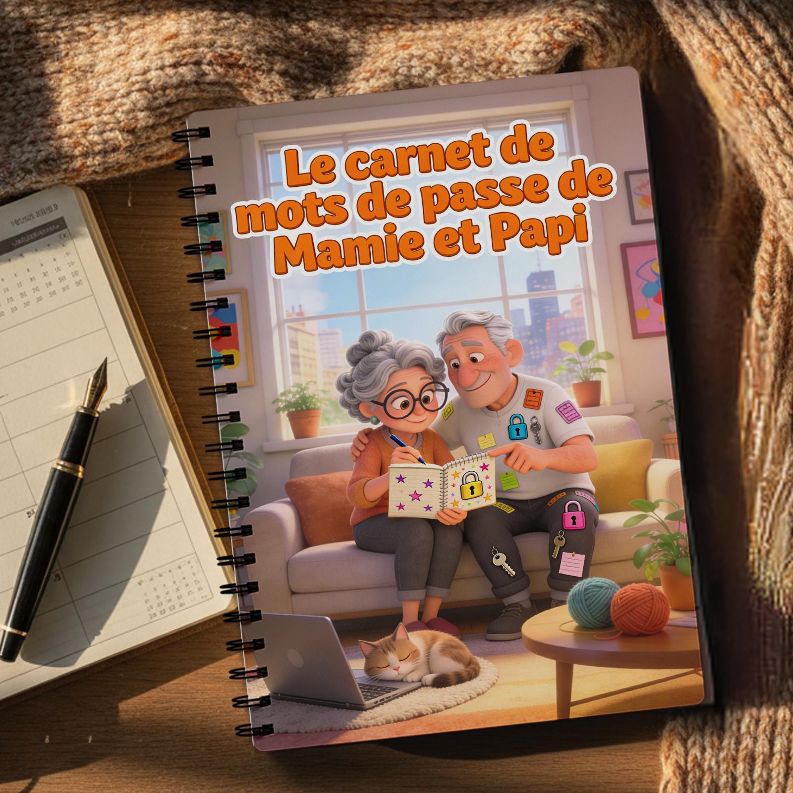 TEMU Carnet à spirale organisateur de de passe français - Journal sécurisé compact avec pages de de passe, idéal pour adultes, personnes âgées et