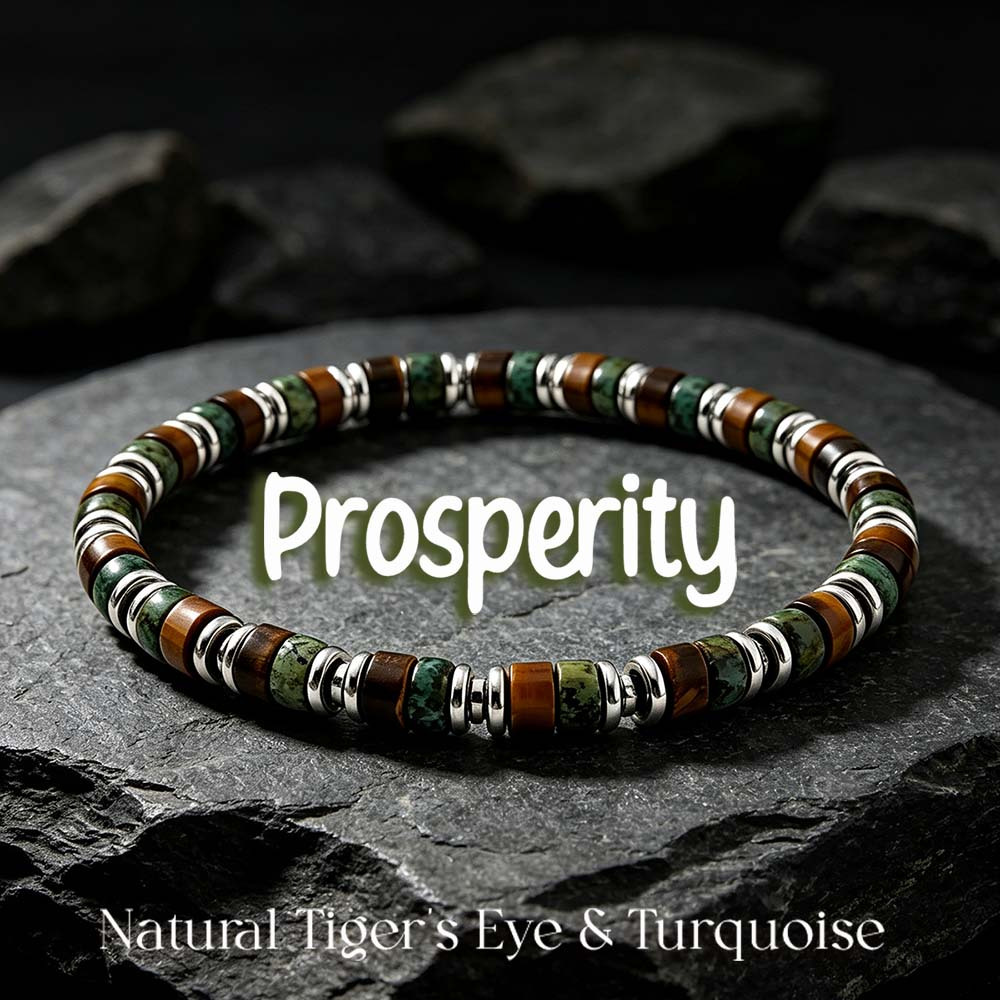 TEMU Bracelet 1 pièce en perles plates Heishi, œil de tigre et de turquoise avec entretoises en métal, bijou de poignet élastique pour homme, cadeau