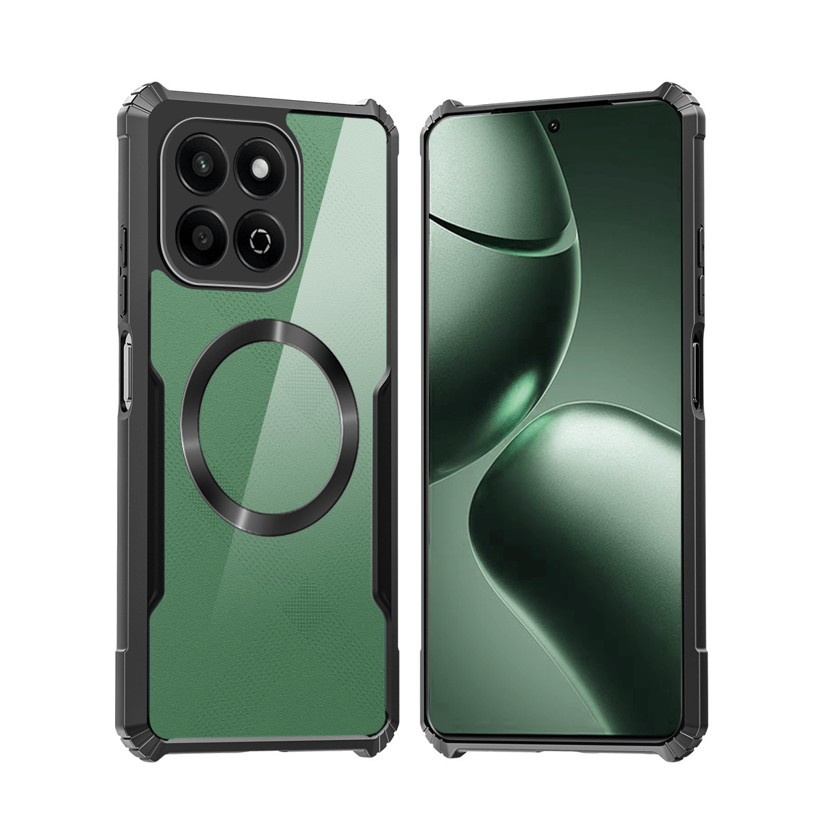 TEMU Phone Case - Compatible With Honor 200 Phone Cases Magnetic Casing Shockproof Soft Cover Acrylic Transparent Back Camera Protection Shell