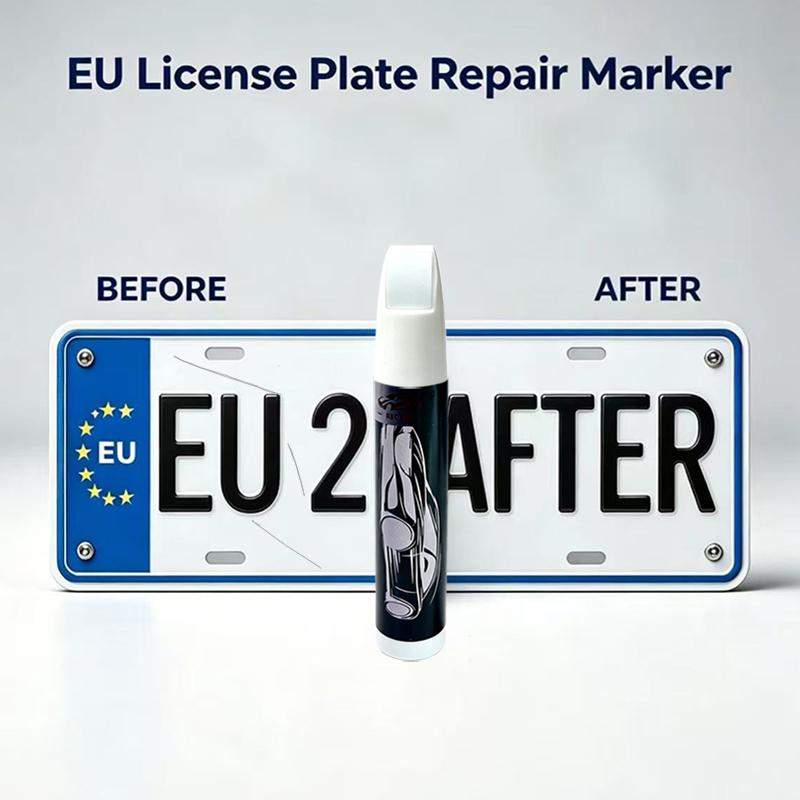 2 vnt. automobilio numerio ženklo blukimo taisymo rašikliai, balti ir juodi rašalai, nuolatiniai žymekliai, įbrėžimų taisymo rašikliai, „pasidaryk pats“ biuro raštinės reikmenų rašiklis metalui, nerūdijančiam plienui, plastikui