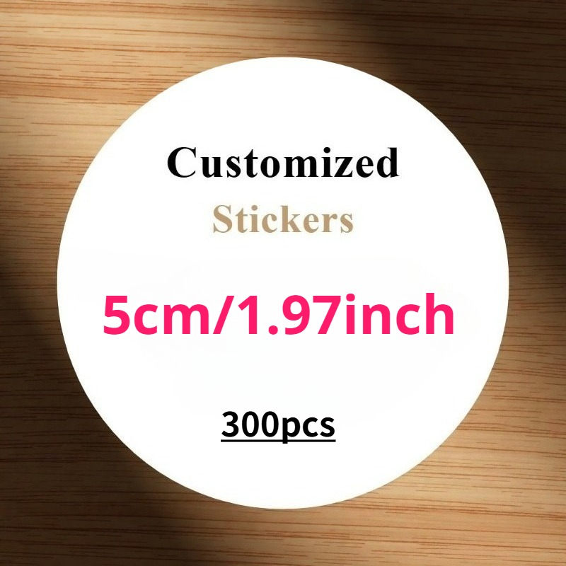TEMU Adesivi personalizzati da 105/210/300 pezzi, diverse misure disponibili: 1.18/1.57/1.97/2.36/2.76 pollici, etichette adesive personalizzate.