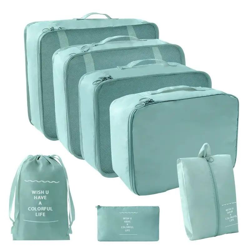 TEMU [luggage Organizer] A 7pcs Travel Storage Bag Set, Suitable For Home And Travel Organization, Including Digital Bags, Toiletry Bags, And Storage