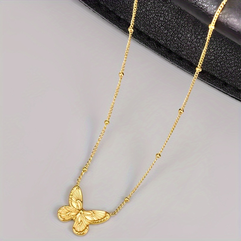 TEMU High-quality Hypoallergenic Fashionable 18k Gold-plated Stainless Steel Pendant Necklace For Women And. Hypoallergenic, Elegant, Luxurious, And