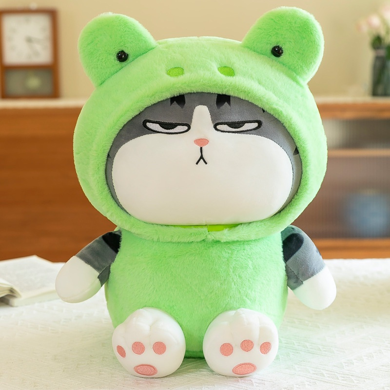 TEMU Adorable Role-play Plush Toys Suitable For - Panda, Rabbit, Frog & Cat Costumes | Multi- Stuffed Dolls For Gifts, Cuddly Role-playing